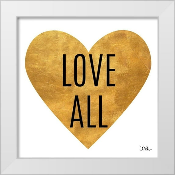 Pinto, Patricia 26x26 White Modern Wood Framed Museum Art Print Titled - Love and Live on White