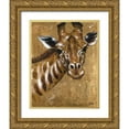 thumbnail image 1 of Pinto, Patricia 26x32 Gold Ornate Wood Framed with Double Matting Museum Art Print Titled - Gold Giraffe, 1 of 4