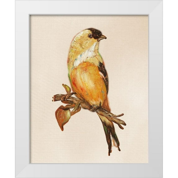 Pinto, Patricia 26x32 White Modern Wood Framed Museum Art Print Titled - Bird on Perch III