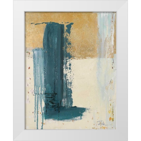 Pinto, Patricia 26x32 White Modern Wood Framed Museum Art Print Titled - The Blue Stain