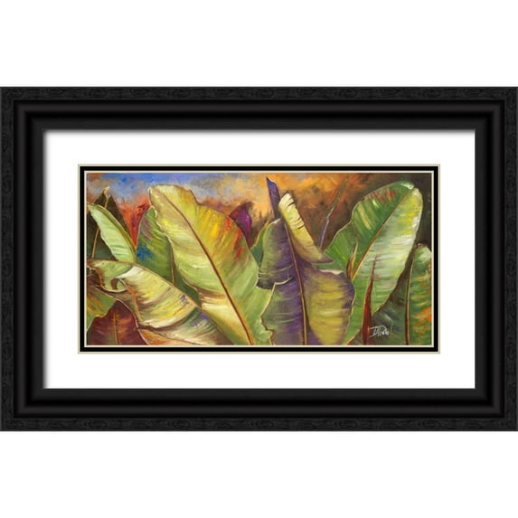 Pinto, Patricia 32x18 Black Ornate Wood Framed with Double Matting Museum Art Print Titled - Through the Leaves I