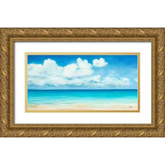 Pinto, Patricia 32x18 Gold Ornate Wood Framed with Double Matting Museum Art Print Titled - Ocean View