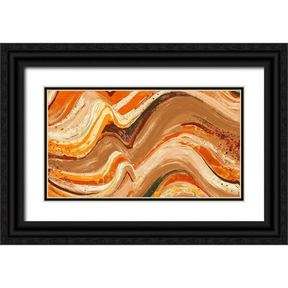 Pinto, Patricia 32x20 Black Ornate Wood Framed with Double Matting Museum Art Print Titled - New Concept Orange Abstract