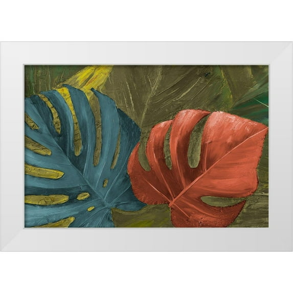 Pinto, Patricia 32x23 White Modern Wood Framed Museum Art Print Titled - Teal And Rust Forever I