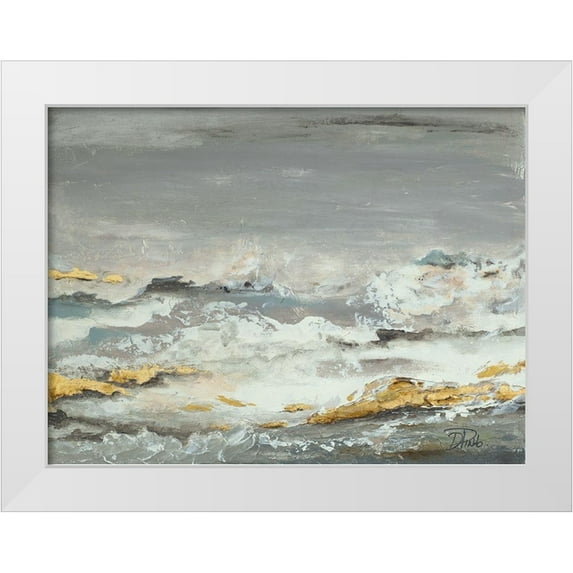 Pinto, Patricia 32x25 White Modern Wood Framed Museum Art Print Titled - Golden Rocks