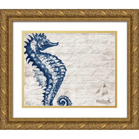Pinto, Patricia 32x26 Gold Ornate Wood Framed with Double Matting Museum Art Print Titled - Atlantic Finds II