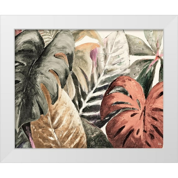 Pinto, Patricia 32x26 White Modern Wood Framed Museum Art Print Titled - Neutral Mystic Garden II
