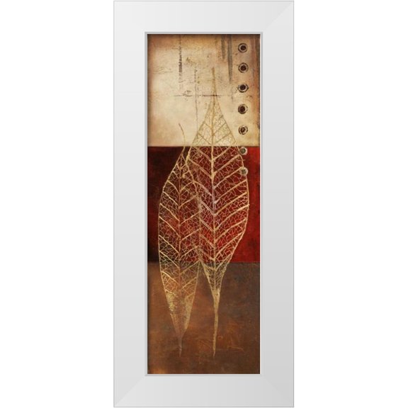 Pinto, Patricia 7x14 White Modern Wood Framed Museum Art Print Titled - Fossil Leaves I