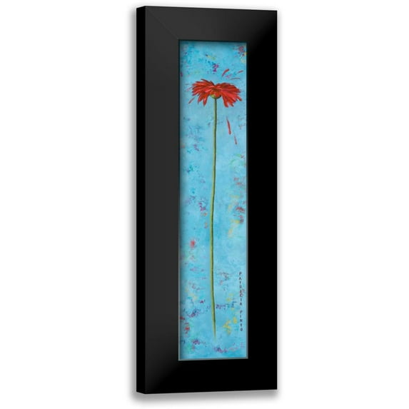 Pinto, Patricia 8x24 Black Modern Framed Museum Art Print Titled - Blue Tiny Flower II