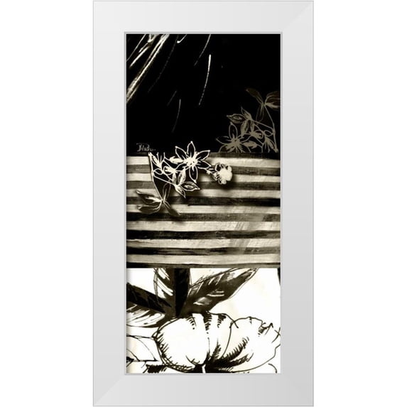 Pinto, Patricia 9x14 White Modern Wood Framed Museum Art Print Titled - Black and White Leaves I