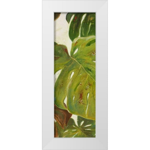 Pinto, Patricia 9x18 White Modern Wood Framed Museum Art Print Titled - Green Touch Panel II