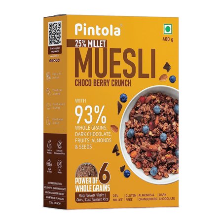 Pintola Dark Chocolate & Cranberry Muesli with 25% Millet & 60% Whole Grains