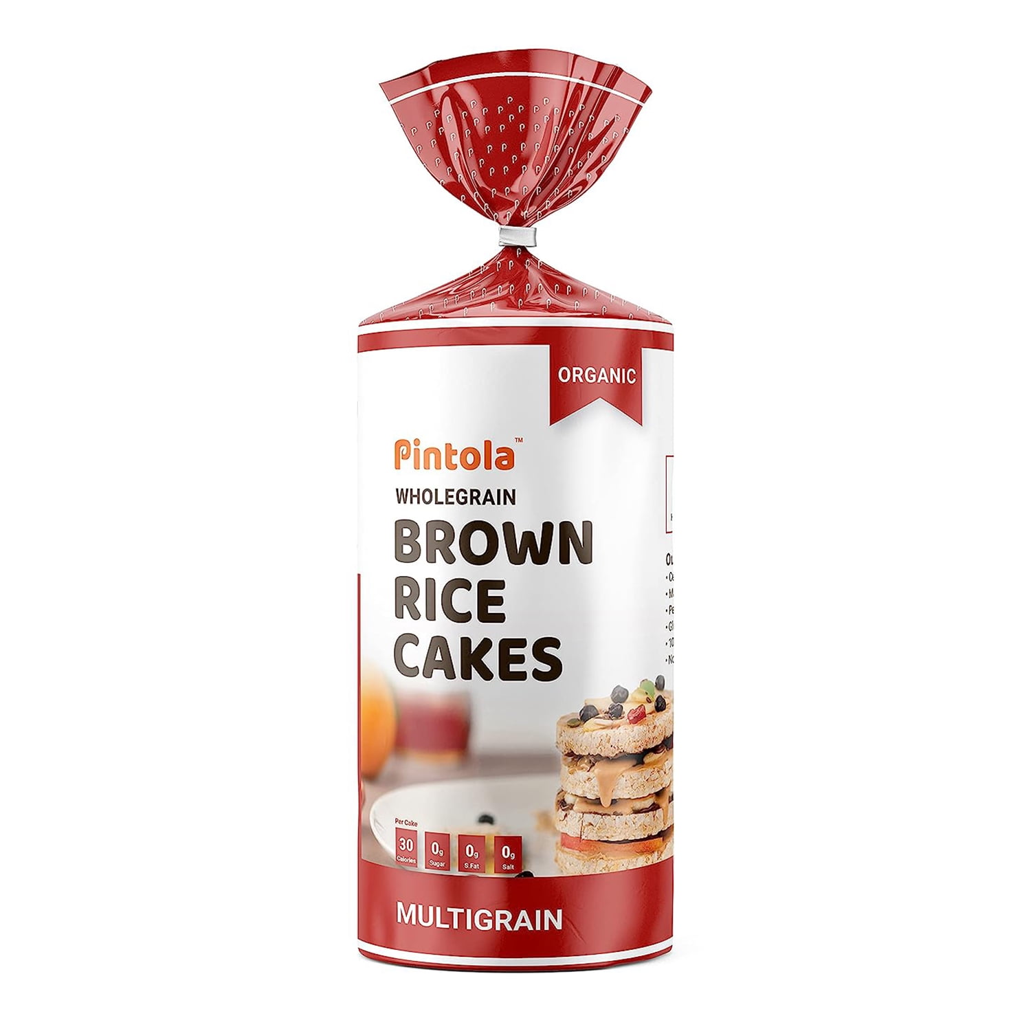 Pintola Organic Wholegrain Brown Rice Cakes (Multigrain All Natural, Unsalted)