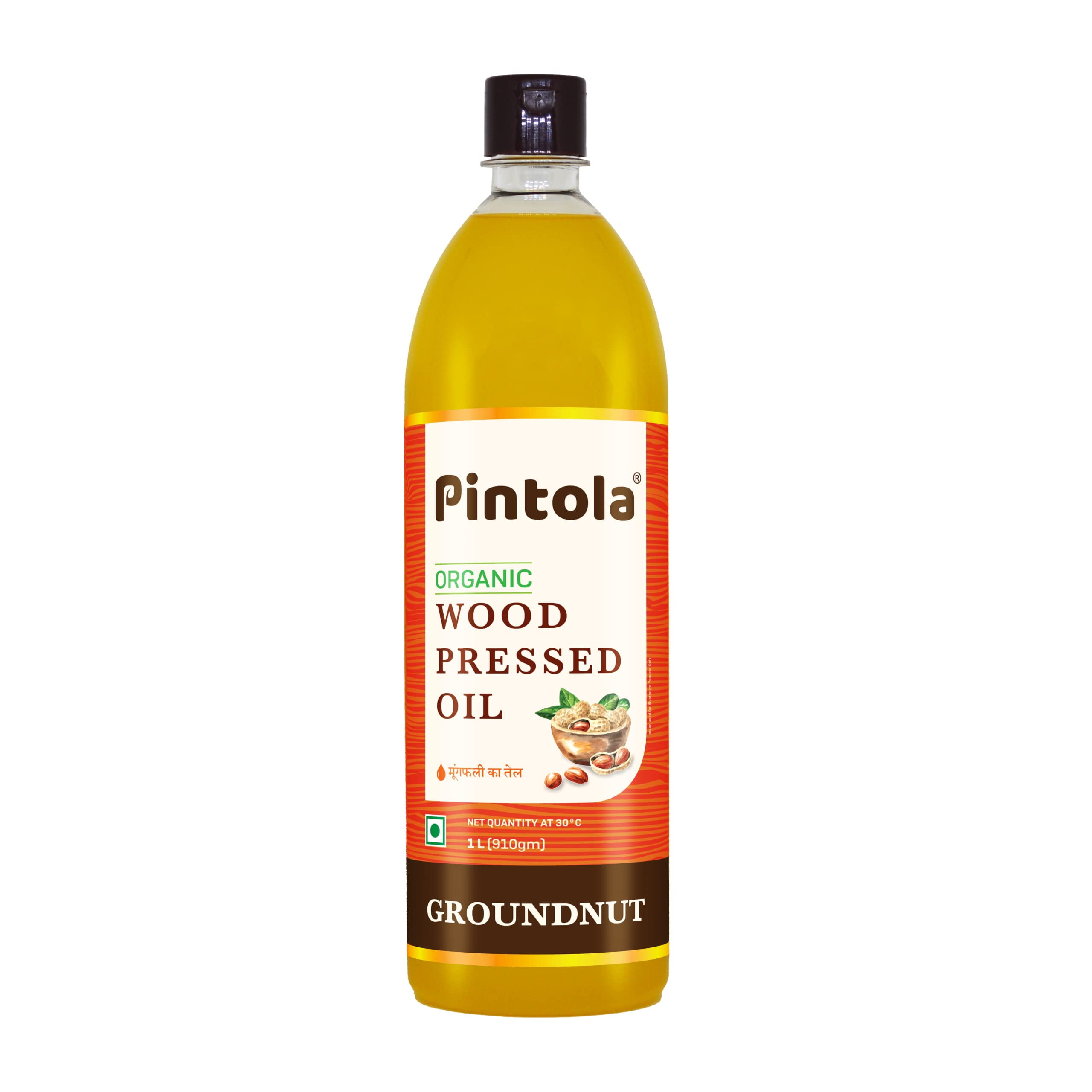 Pintola Organic Wood Pressed Groundnut/Peanut Oil, 1 Litre - Certified ...