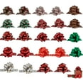 thumbnail image 1 of 24PCS Christmas Bows for Gift Wrapping, 5” Xmas Pull Bows with Ribbon Wrap Accessory for Present, Florist, Bouquet, Hamper, Basket Decor, Easy to Assemble, 1 of 6