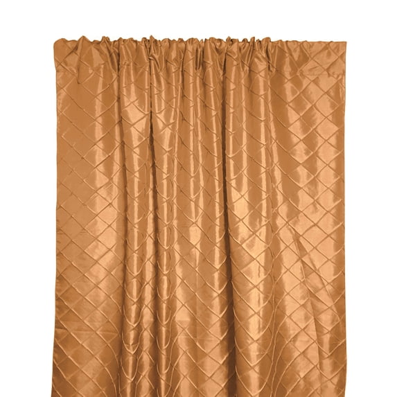 Pintuck Taffeta Cross Stitch Pattern Single Curtain Panel 54 Inch Wide Champagne