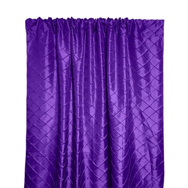 Pintuck Taffeta Cross Stitch Pattern Single Curtain Panel 54 Inch Wide Purple