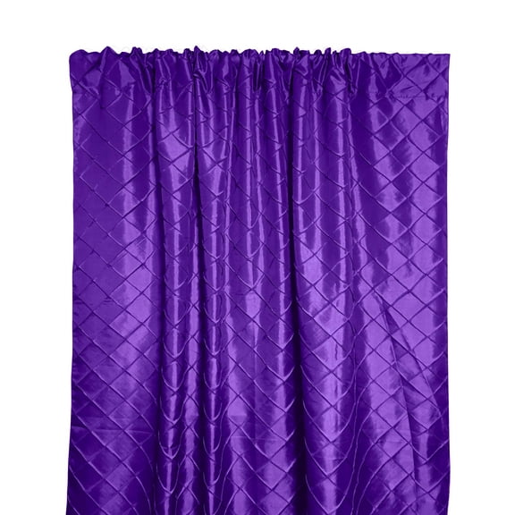 Pintuck Taffeta Cross Stitch Pattern Single Curtain Panel 54 Inch Wide Purple