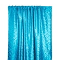 thumbnail image 1 of Pintuck Taffeta Cross Stitch Pattern Single Curtain Panel 54 Inch Wide Turquoise, 1 of 1