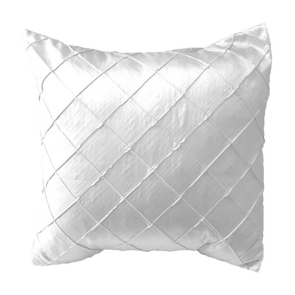 Pintuck Taffeta Decorative Throw Pillow/Sham Cushion Cover White