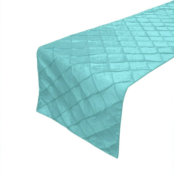 Pintuck Taffeta Table Runner Aqua