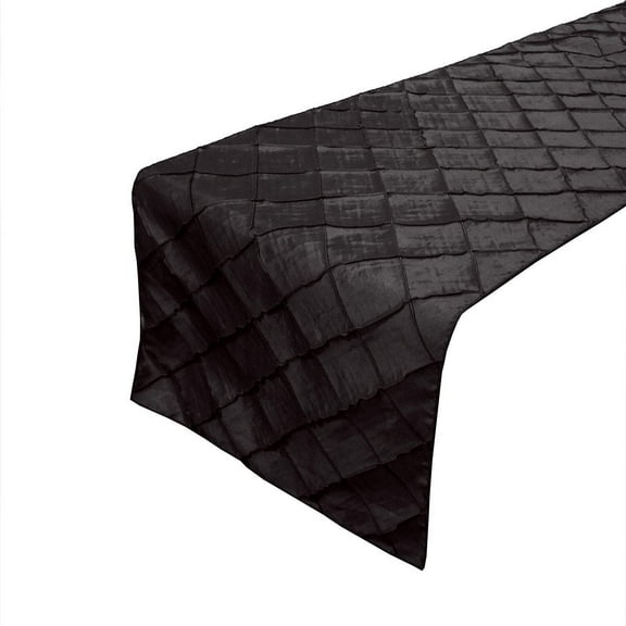 Pintuck Taffeta Table Runner Black