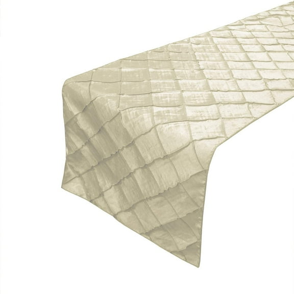 Pintuck Taffeta Table Runner Ivory