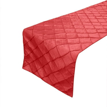 Pintuck Taffeta Table Runner Red