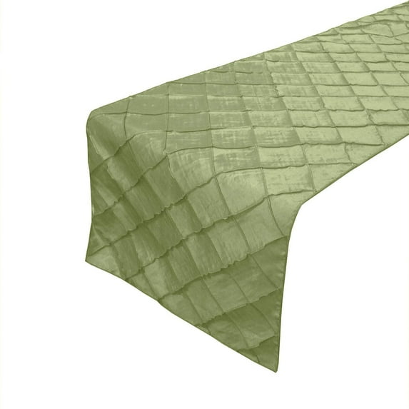 Pintuck Taffeta Table Runner Sage