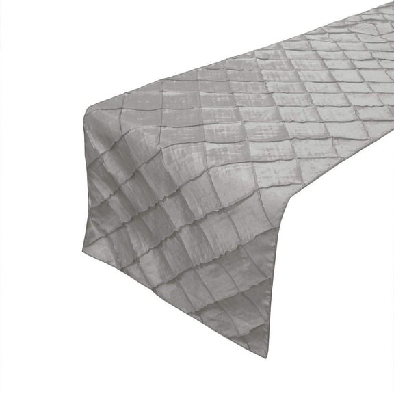 Pintuck Taffeta Table Runner Silver