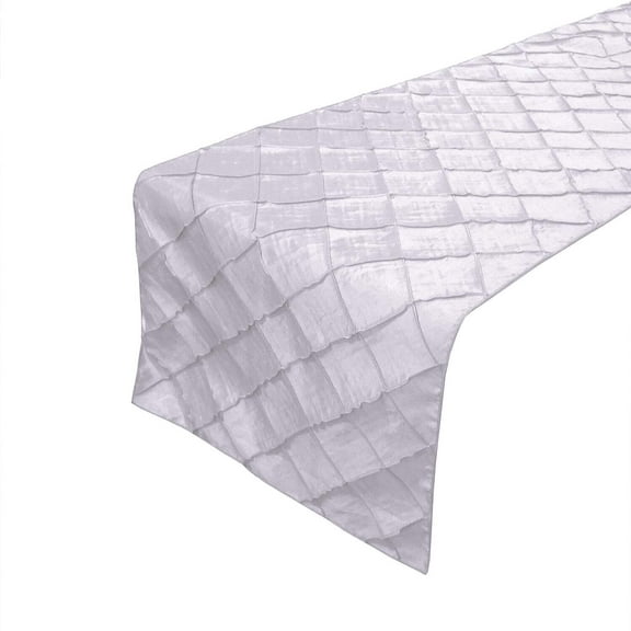 Pintuck Taffeta Table Runner White