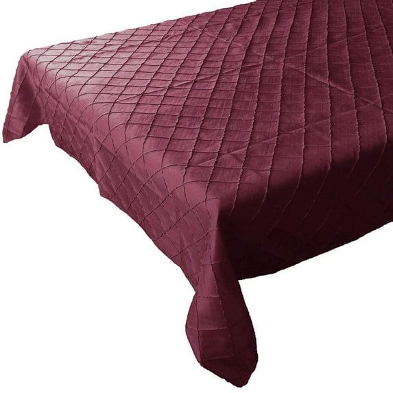 Pintuck Taffeta Tablecloth Burgundy