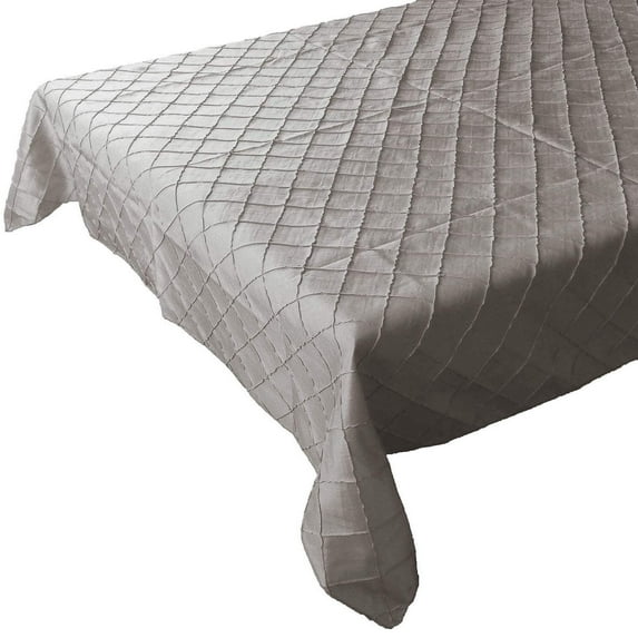 Pintuck Taffeta Tablecloth Silver