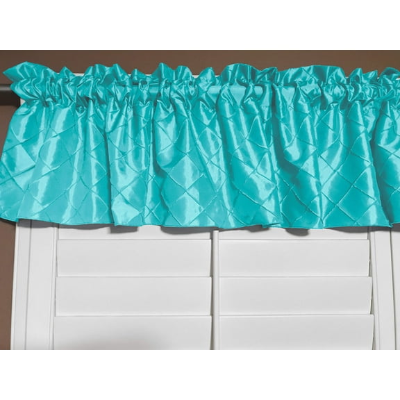 Pintuck Window Valance 52" Wide Aqua