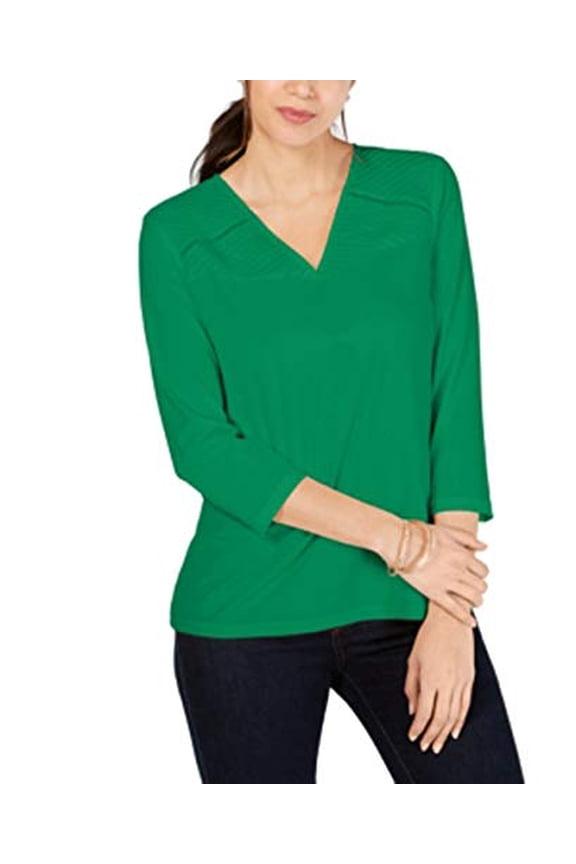 Pintucked Top Emerald Gem M