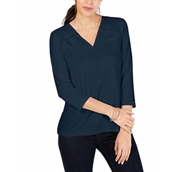 Pintucked Top Intrepid Blue XS