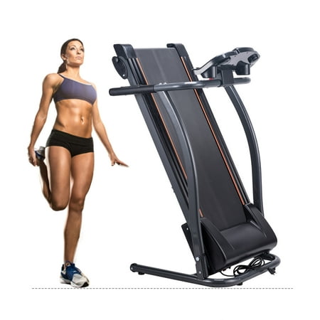 Pinty Motorized Treadmill Fitness Health Running Machine Equipment for Home Foldable & Incline 43.3 In. x 15.7 In. MP3 Compatible, 300 lb