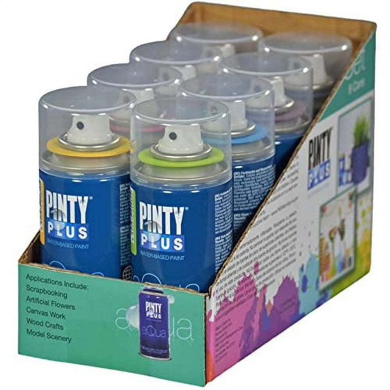 Pintyplus Aqua Spray Paint - Art Set of 8 Water Based 4.2oz Mini Spray Paint  Cans.