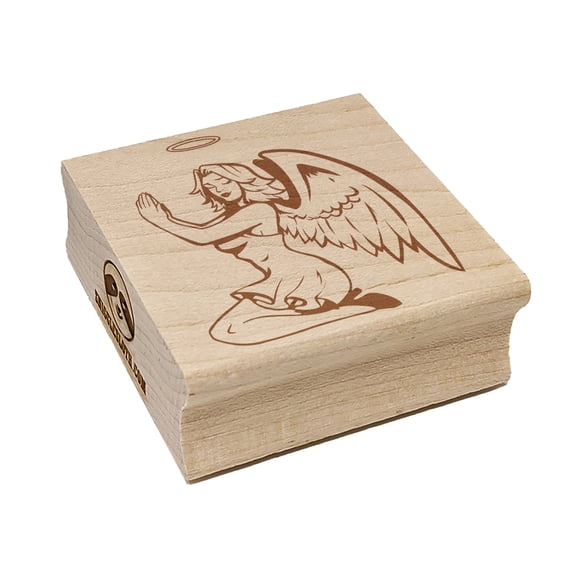 Pinup Angel Woman Square Rubber Stamp Stamping Scrapbooking Crafting - Small 1.25in
