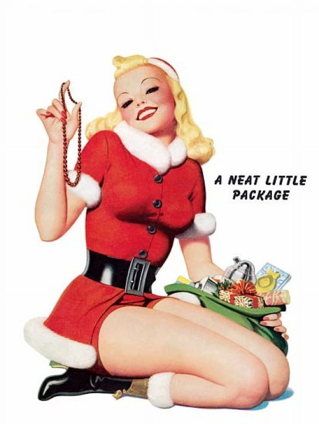 Pinup Girl Blonde Dressed Up As Mrs Santa Canvas Art - (18 x 24)