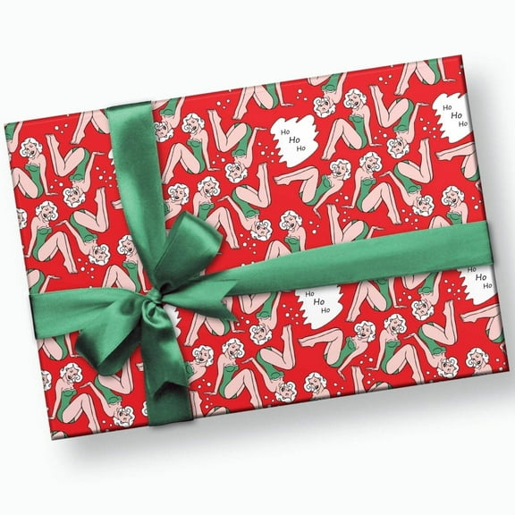 Pinup Girl Holiday Wrapping Paper