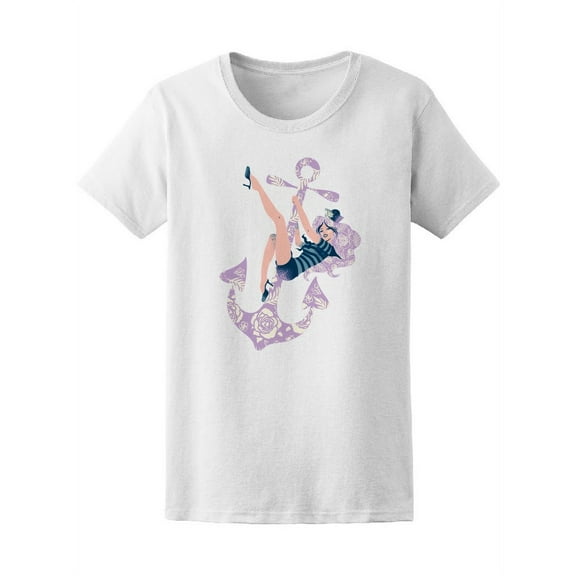 Pinup Swinging On An Anchor T-Shirt Women -Image by Shutterstock, Female Small