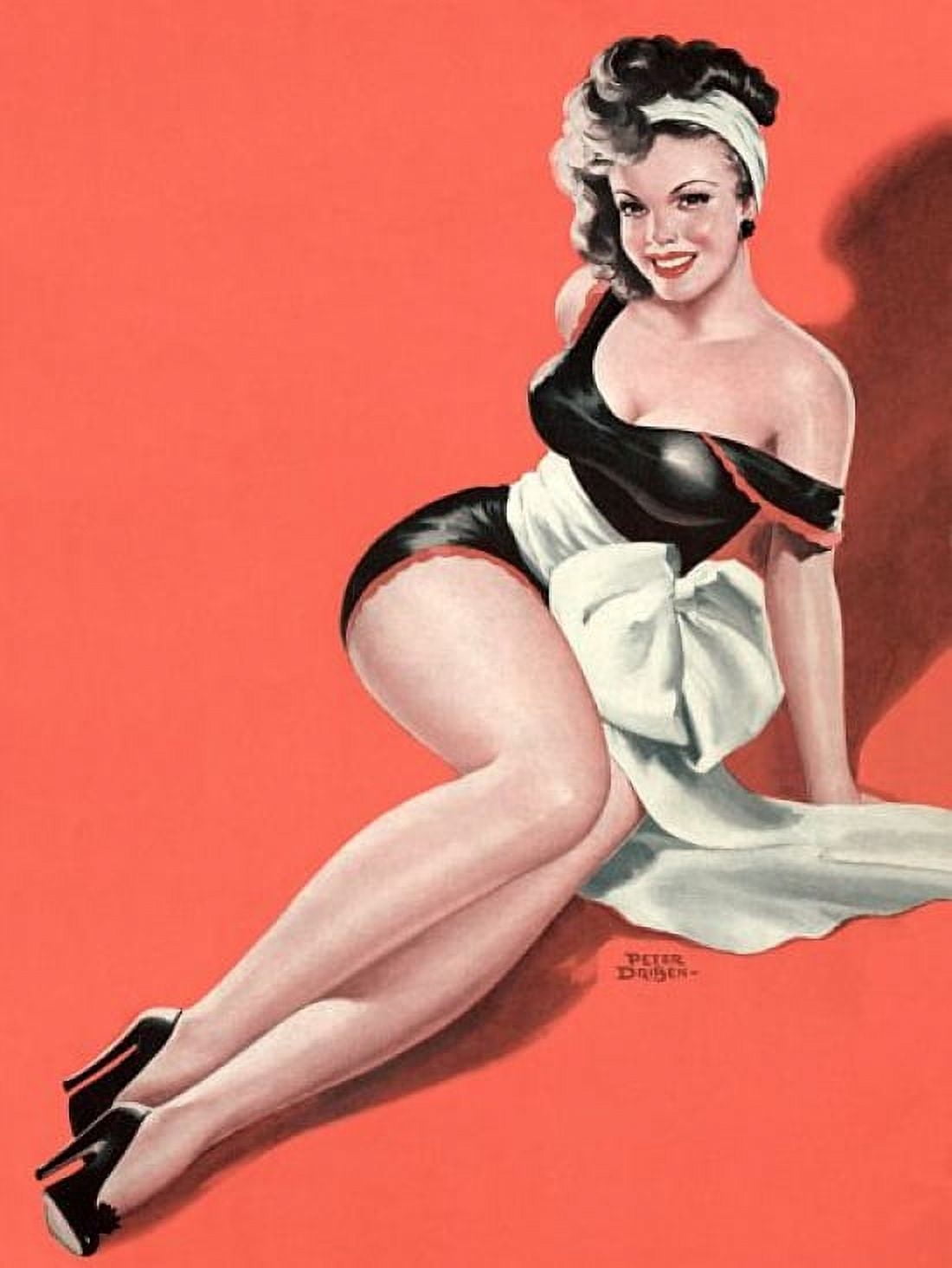 Pinup Vintage Pinup Girl Canvas Art - (18 x 24)