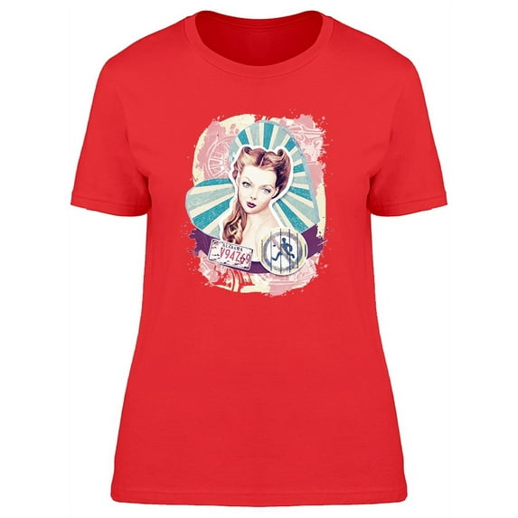 Pinup Woman T-Shirt Women -Image by Shutterstock, Female Large