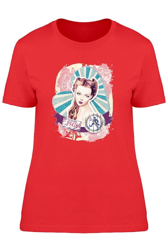 Pinup Woman T-Shirt Women -Image by Shutterstock, Female Medium