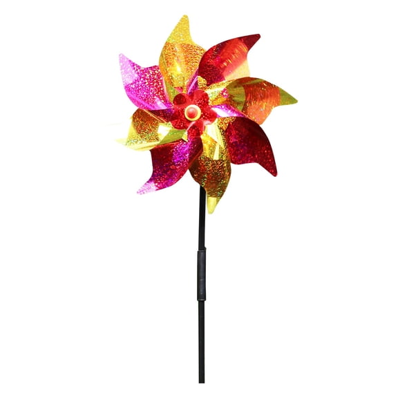 Pinwheel, Copper Laser Glitter 9.4 Inch DIY 8 Blade Wind Spinner, 1 Pack Kids Craft Material Set, For Backyard Garden Patio Bird Repellent Party Favor Carnival Stall Decoration