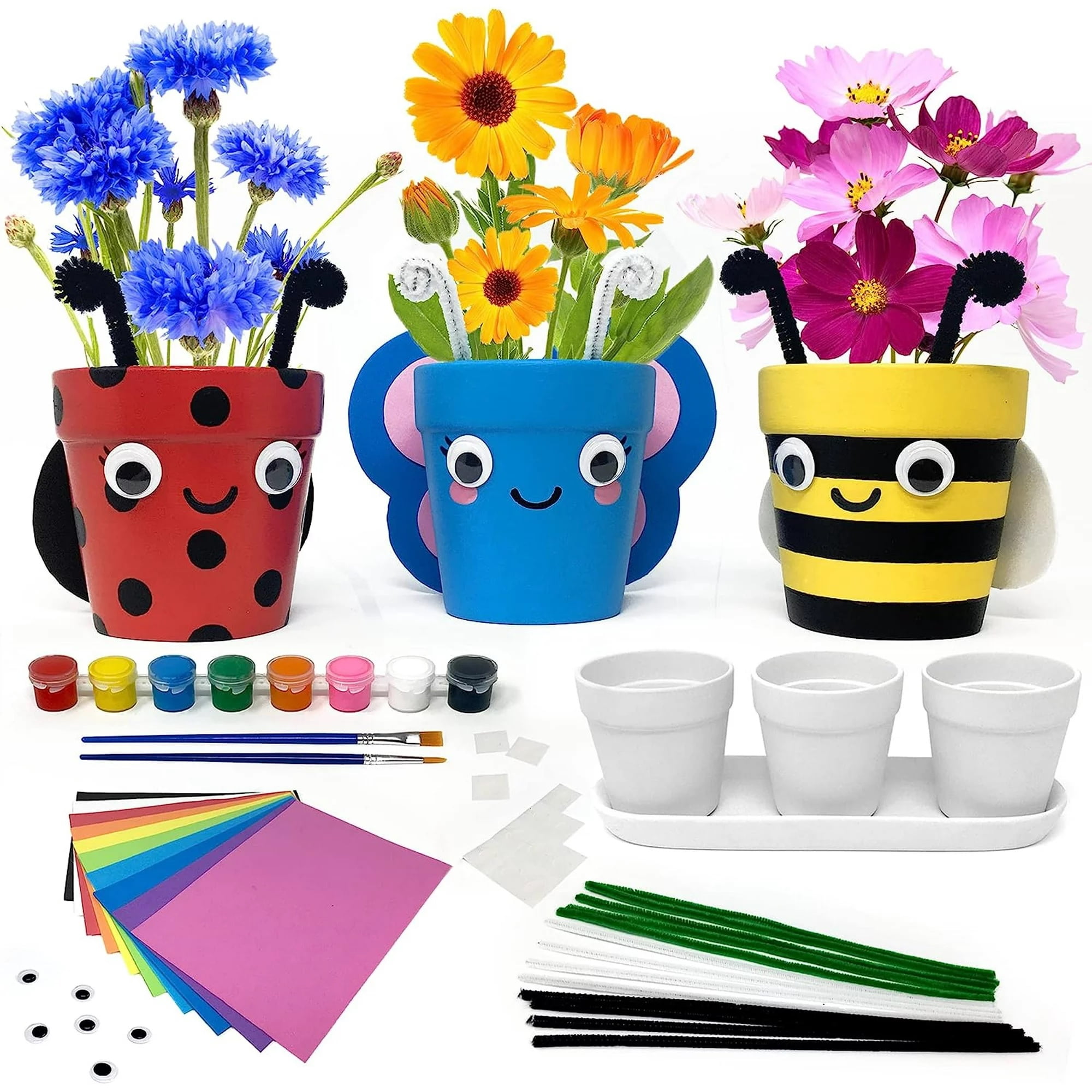 5 Spring Flower Pots Kids Craft