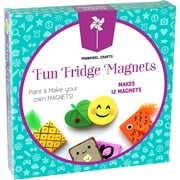 Pinwheel Crafts Fun Fridge Magnets Kids Paint Kit DIY 12 Magnet Tiles with Craft Paints and Supplies