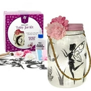 Pinwheel Crafts Magic Fairy Jar Kit with LED Fairy Lights, Flowers, Arts and Crafts Girls Gift DIY Lantern Night Light, Ages 6-12