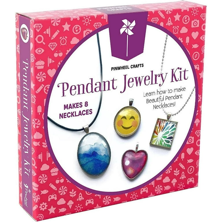 Pinwheel Crafts Pendant Jewelry Kit Girls DIY Necklace Making Kit